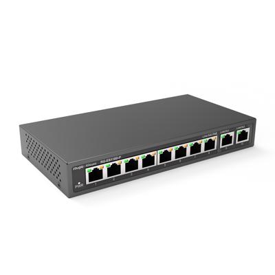 Rouijie Networks RG-ES110D-P 8-poorts 100Mbps met 2 Uplink-poort Onbeheerde desktopswitch