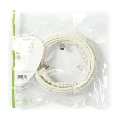 Nedis Coaxkabel 120 dB IEC (Coax) Male Haaks IEC (Coax) Female Haaks 5,0 m Wit