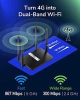 Cudy AC1200 Wi-Fi Mesh 4G LTE Cat4 Router router Cudy Mesh, Cudy App, Nano Simslot - thumbnail