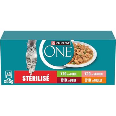 Purina One Sterilcat multipack rund, kalkoen & kip 40 x 85g