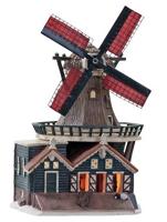 Dickensville Molen de Rat met draaiende wieken IJlst 28 cm led - thumbnail