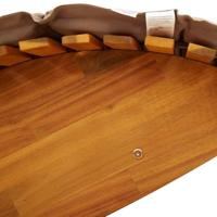 Ligstoel met kussen 2-persoon 2 pcs Bruin Massief Acaciahout - thumbnail