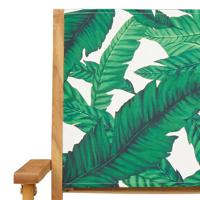 3-delige Bistroset bladpatroon stof en massief hout - thumbnail