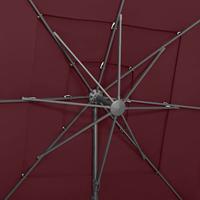 VidaXL Parasol 4-laags met aluminium paal 250x250 cm bordeauxrood - thumbnail