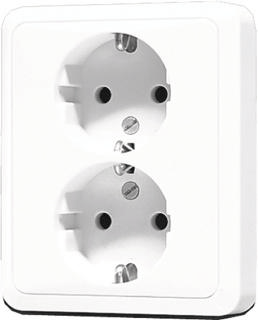 Jung CD500 2-voudige wandcontactdoos met randaarde wit