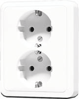 Jung CD500 2-voudige wandcontactdoos met randaarde wit - thumbnail