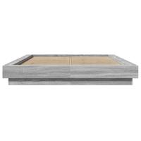 Bedframe bewerkt hout grijs sonoma eikenkleurig 120x190 cm - thumbnail