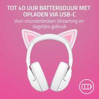 Razer Kraken Kitty V2 BT - Draadloze Bluetooth RGB Headset met Kitty-oortjes voor gamen en streamen (325g, TriForce 40mm Drivers, Bluetooth 5.2, ruisonderdrukkende microfoons) Wit - thumbnail
