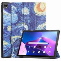 Lunso - Lenovo Tab M10 Plus Gen 3 (3e generatie) - Tri-Fold Bookcase hoes - Van Gogh Sterrennacht - thumbnail