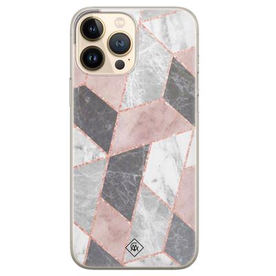 iPhone 13 Pro Max siliconen hoesje - Stone grid