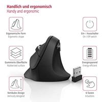 Hama Verticale Ergonomische Draadloze Muis EMW-500 6 Knoppen Zwart - thumbnail