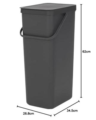 Brabantia sort & go afvalbak 40l grey