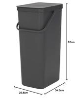 Brabantia SORT & GO RECYCLE BIN 40 l Rechthoekig Grijs - thumbnail