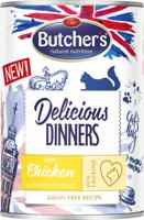 BUTCHER'S Delicious Dinners Kip Jellied Pieces - nat kattenvoer - 400g - thumbnail