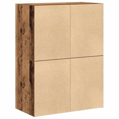 Kasten met 2 lades 2 st 60x31x40cm bewerkt hout oud houtkleurig