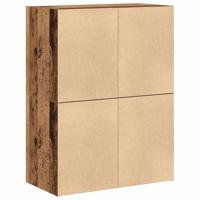 Kasten met 2 lades 2 st 60x31x40cm bewerkt hout oud houtkleurig - thumbnail