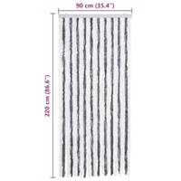 Vliegengordijn 90x220 cm chenille grijs en wit - thumbnail