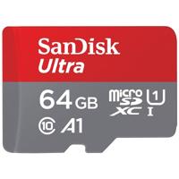 SanDisk microSDXC Ultra 64GB (A1/UHS-I/Cl.10/140MB/s) + Adapter Mobile microSDXC-kaart 64 GB A1 Application Performance Class, UHS-Class 1 - thumbnail