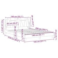 Bedframe met LED-verlichting kunstleer grijs 140x200 cm - thumbnail