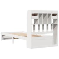Bed met boekenkast zonder matras grenenhout wit 75x190 cm - thumbnail