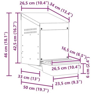 Kippennestkast 1 compartiment Wandmontage gegalvaniseerd staal