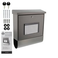 Burg Wächter 4400Ni Malaga Brievenbus Plaatstaal Nikkel Sleutelslot - thumbnail