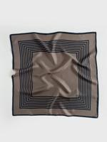 Lescarf shawl Striped ST65 taupe/black 65cm - thumbnail