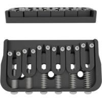 Hipshot 6-String Fixed Guitar Bridge .175 Inch Black met stalen zadels en 4.5 mm grondplaat - thumbnail