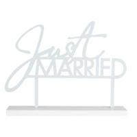 Ginger Ray tafeldecoratie just married metaal wit 30 cm | 10 stuks - thumbnail