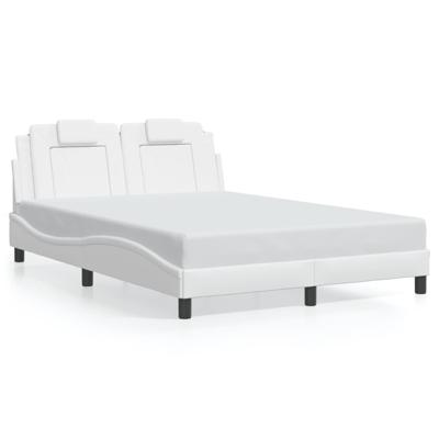 Bedframe met LED-verlichting kunstleer wit 140x190 cm - thumbnail