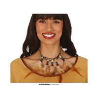 Halsketting Indiaan met Veren Adahy - thumbnail