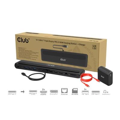club3D CSV-2541 USB-C dockingstation USB-C Power Delivery