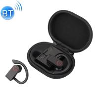 JHO-A9 TWS draadloze opknoping oor type Bluetooth oortelefoon met opladen + opslag geïntegreerde rits zak ondersteuning Stembediening (zwart) - thumbnail