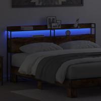 Hoofdbord met plank Gerookt eiken 180 cm Bewerkt hout - thumbnail