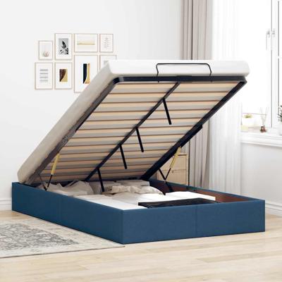 Bedframe zonder matras 120x200 cm stof blauw