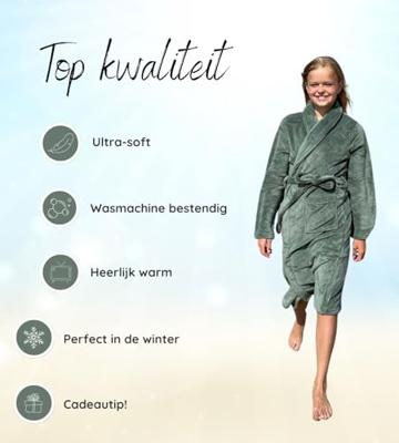 Groene kinderbadjas fleece-122/128 (M)