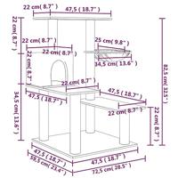 Kattenmeubel met sisal krabpalen 82,5 cm crmekleurig - thumbnail