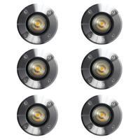 Grondspot LED Ø11 Rond RVS set (6-stuks) - thumbnail