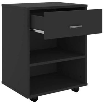 VidaXL Rolkast 46x36x59 cm bewerkt hout zwart