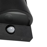QAZQA Buiten wandlamp zwart IP44 met bewegingsmelder - Femke - thumbnail