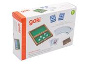 Goki houten speelkaartenbox met 5 dobbelstenen en 2 sets kaarten - thumbnail