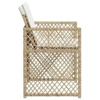 Tuinstoelen 4 st met kussens poly rattan beige - thumbnail