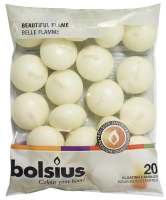 Bolsius Drijfkaarsen 20 Stuks Wit
