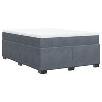 Boxspring met matras fluweel donkergrijs 140x190 cm - thumbnail