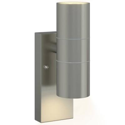 VidaXL Buiten wandlamp 2 pcs zilver 7 x 10 x 22 cm rvs en glas