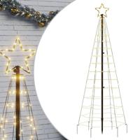 VidaXL Led-kerstboom met spikes 220 led's warm wit 180 cm - thumbnail
