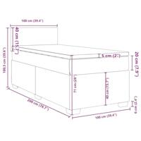 Boxspring met matras fluweel lichtgrijs 100x200 cm - thumbnail