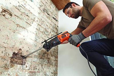 BLACK+DECKER BEHS01K 650W 1.4J SDS+ Boorhamer | Zijhandgreep | Dieptestop | 6mm en 8mm betonboor | Boorkopadapter | In koffer - BEHS01K-QS BLACK+DECKER BEHS01K 650W 1.4J SDS+ Boorhamer | Zijhandgreep | Dieptestop | 6mm en 8mm betonboor | Boorkopadapter | In koffer - BEHS01K-QS