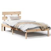 Bedframe met hoofdeinde Bruin 90 x 190 cm Massief grenenhout - thumbnail