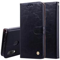 Business Style olie Wax textuur horizontale Flip lederen case voor de Galaxy A30 met houder & card slots & portemonnee (zwart) - thumbnail